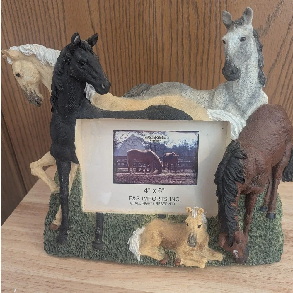 VTG Horse Resin 3D Picture Frame 4x6 Western Equestrian Decor Cowboy E&S Imports